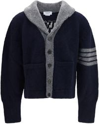Thom Browne - Browne 65 Hooded Jersey Cardigan - Lyst