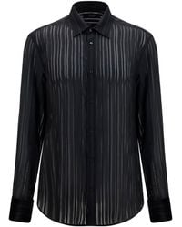 Gucci - Striped Silk Gauze Shirt - Lyst