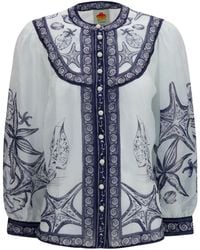 FARM Rio - Seaside Print Blouse Coast Scarf Off - Lyst