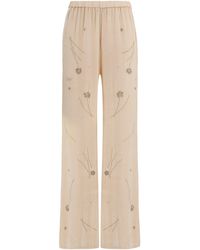 forte_forte - Forte_Forte Fleurs D'Orient Embroidered Crushed Velvet Pants - Lyst