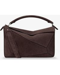 Loewe - Puzzle Large Nubuck Bag - Lyst