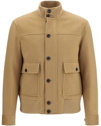 Lardini - Buttoned Jacket With Ribbed Trims - Lyst