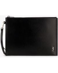 Saint Laurent - Cassandre Tiny Leather Pouch - Lyst