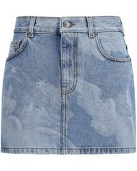 Fiorucci - Denim Mini Skirt Angel Print - Lyst