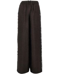 Pinko - Jacquard Pants With Lace Bands - Lyst