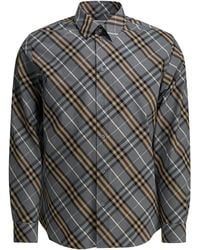 Burberry - Robert Check Shirts Blue - Lyst