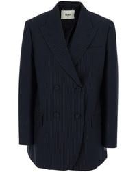 Fendi - Double Breasted Coat - Lyst