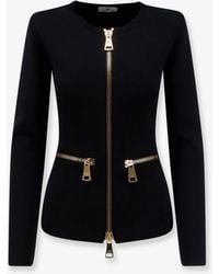 Elisabetta Franchi - Knitted Blazer With Zip Viscose Blazers - Lyst