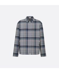 Dior - Checked Zip-Up Shirt - Lyst