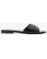 Gucci - Gg Leather Slider Sandals - Lyst