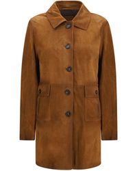 Valstar - Suede Long Jacket Tobacco - Lyst