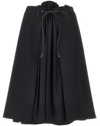 Moncler - Wool Gabardine Midi Skirt - Lyst