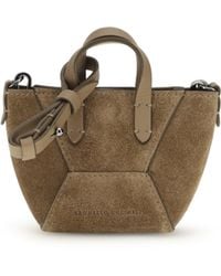 Brunello Cucinelli - Micro Suede Shoulder Bag - Lyst