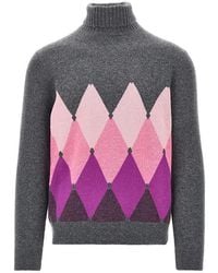 Ballantyne - Diamond-Shaped Cashmere Turtleneck Sweater - Lyst