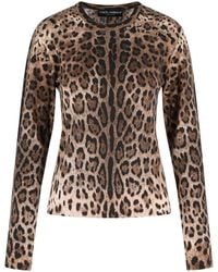 Dolce & Gabbana - Dolce & Gabbana Leopard Print Virgin Wool Sweater - Lyst