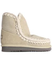 Mou - Eskimo 18 Glitter Logo Vanilla Suede Ankle Boots - Lyst