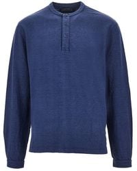 Sease - 'Henley Deck' Linen Jersey T-Shirt - Lyst
