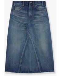 Celine - Denim Midi Skirt - Lyst