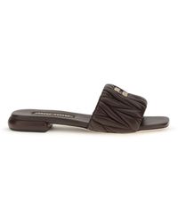 Miu Miu - Matelassé Nappa Leather Sandals - Lyst