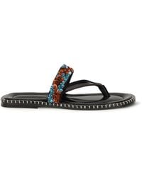 Dries Van Noten - Slip-On Leather Sandals With Sequins - Lyst