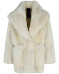 Blancha - Sheepskin Coat Milky - Lyst