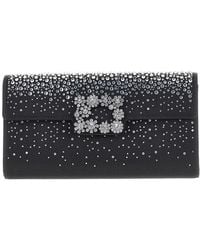 Roger Vivier - 'Efflorescence' Satin Pouch With Rhinestones - Lyst