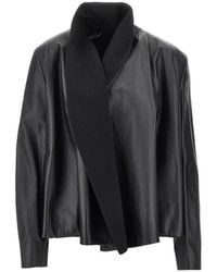 TOTEME - Scarf Collar Leather Jacket - Lyst