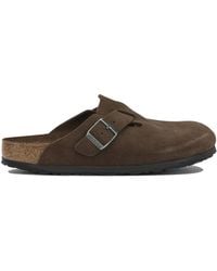 Birkenstock - Boston Suede Leather Rubber Sandals - Lyst