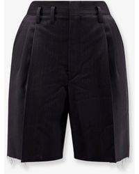 Maison Margiela - Striped Virgin Wool Shorts - Lyst