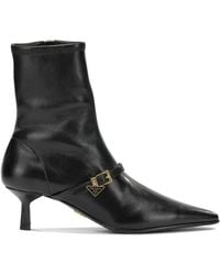 Prada - Stretch Leather Ankle Boots - Lyst