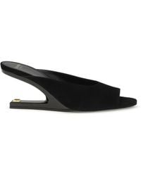 Balmain - Suede Open-Toe Mules - Lyst