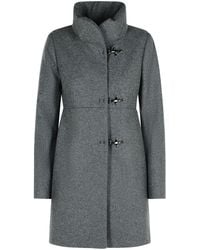 Fay - Graphite Wool Blend Coat - Lyst