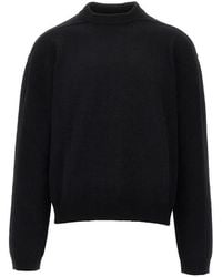Rick Owens - Pull Col Roulé Tommy Lupetto Noir Sweater - Lyst