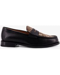 Dior - Dior Leather Loafers With Dior Oblique Detail - Lyst