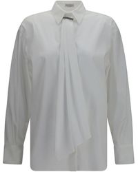 Brunello Cucinelli - Shirt With Monili Embellishment - Lyst