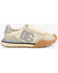 Dolce & Gabbana - Nylon And Suede Sneakers With Dg Logo On The Side - Lyst
