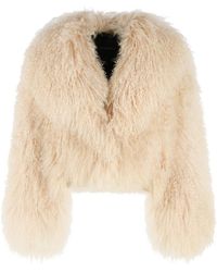 Blancha - Fur Mongolia Cream Jacket - Lyst