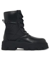 Moncler - 'Aurea' Leather Blend Boots - Lyst