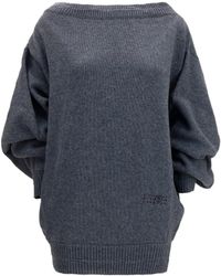 MM6 by Maison Margiela - Wool-Blend Mini Dress Dark Melange - Lyst