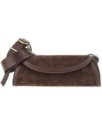 Jil Sander - Suede Leather Small Cannolo Bag - Lyst