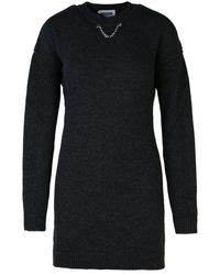 Moschino - Dark Wool Blend Dress - Lyst