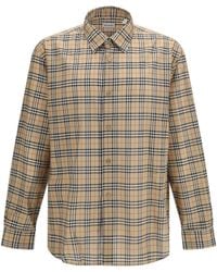 Burberry - Check All-Over Cotton Shirt Sand - Lyst