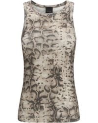 Pinko - Tank Top Snakeskin Print - Lyst