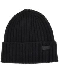 Weekend by Maxmara - Virgin Wool Beanie Hat With Logo Patch - Lyst