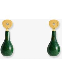 TOTEME - Jade Drops Brass Earrings - Lyst