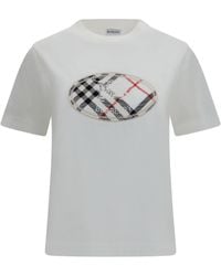 Burberry - Knight Stamp Check Cotton T-Shirt - Lyst