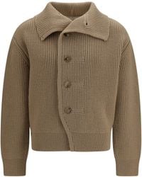 Dries Van Noten - Buttoned High-Neck Cardigan Champagne - Lyst