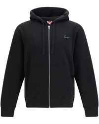 KENZO - Kenzio Signature Embroidered Cotton Zip Hoodie - Lyst