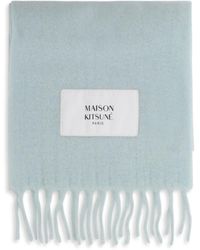 Maison Kitsuné - Baby Alpaca Scarf Aqua - Lyst