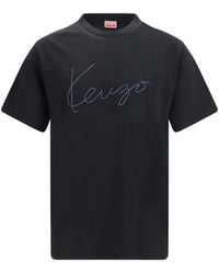 KENZO - Embroidered Signature Cotton T-Shirt - Lyst